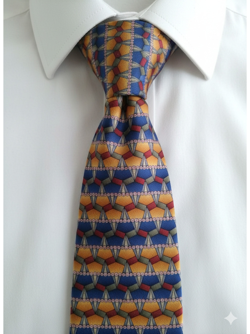 J. Garcia Collectors Edition Blue Red Yellow silk tie - 57"